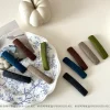 Korean color sólido punto largo cuadrado BB clip clip de pelo roto en la frente clip flequillo en la parte posterior de la cabeza clip de pelo flocado tweed clip niños Specification image